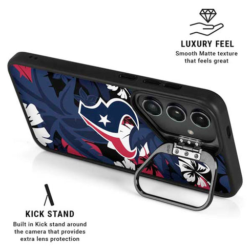NFL Houston Texans Tropical Print Galaxy S25 Ultra Kickstand Case